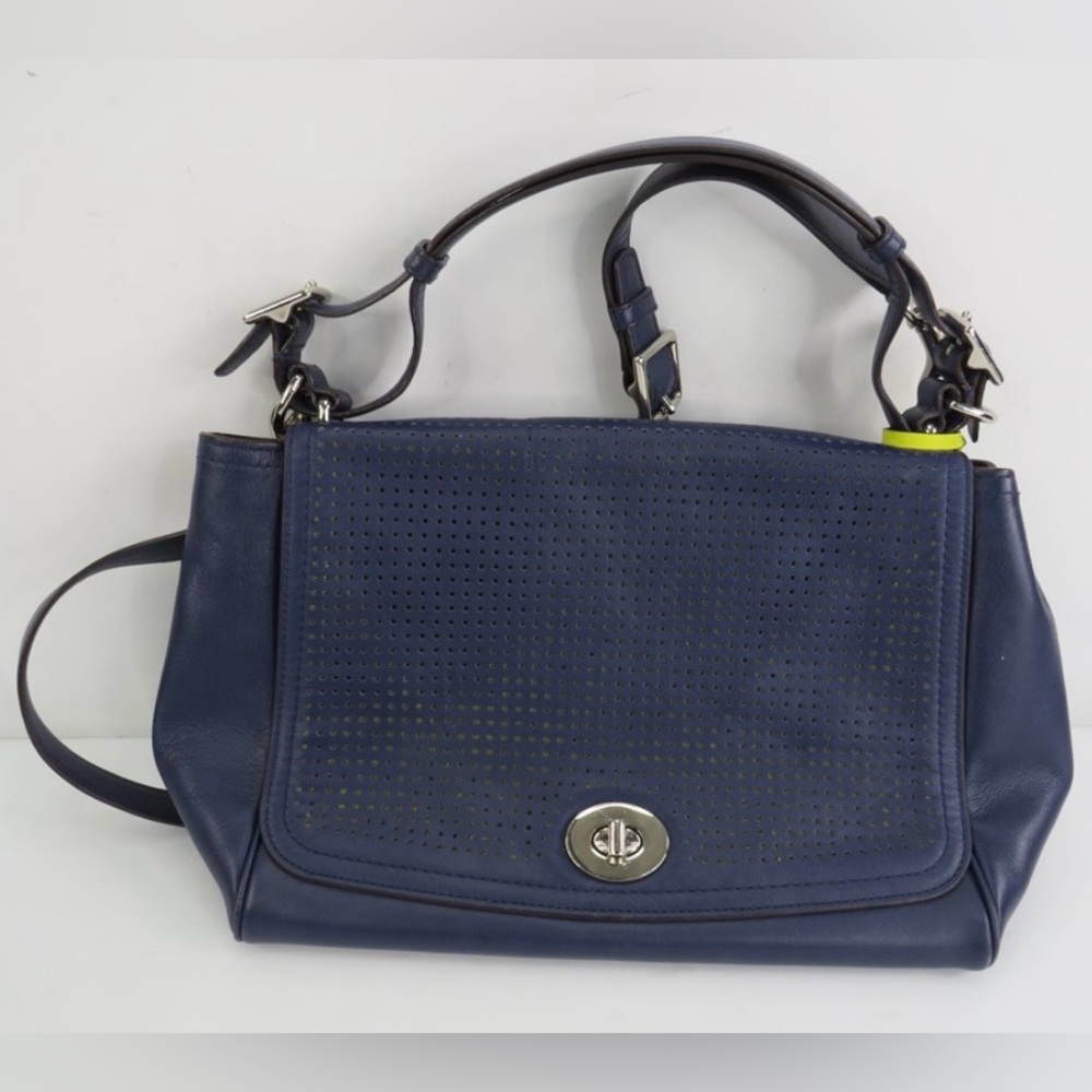 Coach Navy Crossbody & Shoulder Bag with Neon Tassel